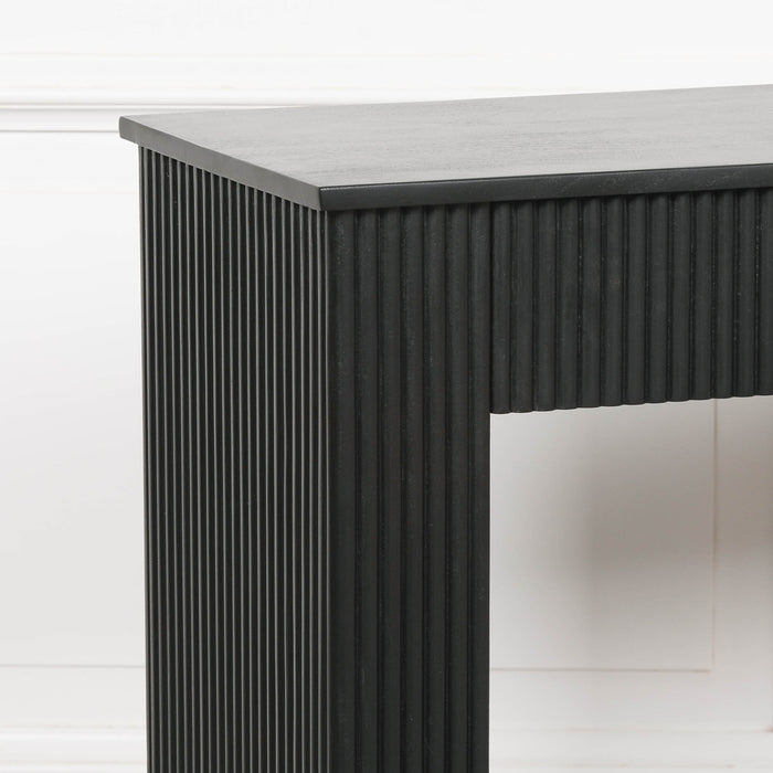 Black Painted Acacia Fluted 154cm Console Table