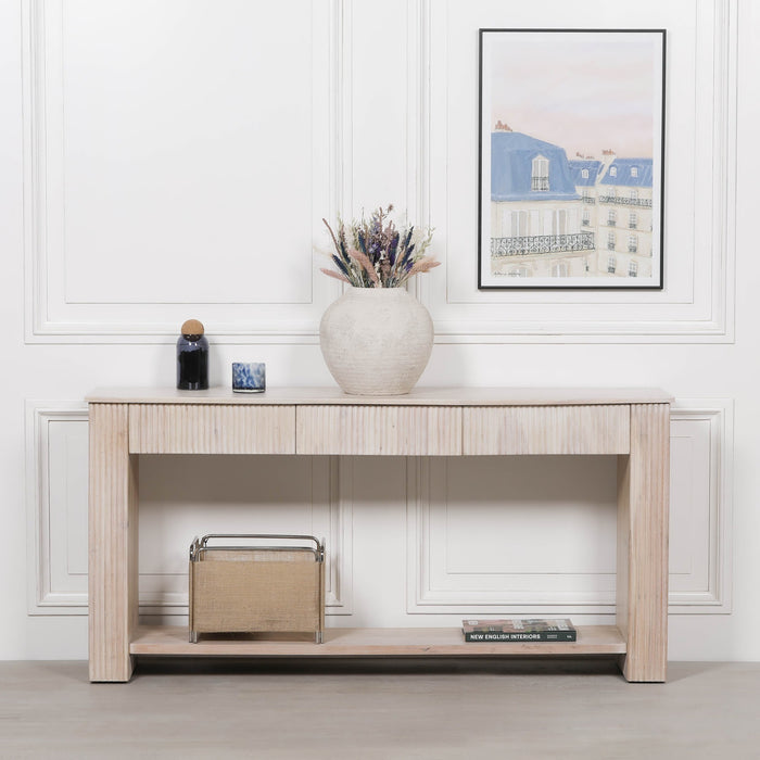 Blanche Acacia Fluted 154cm Console Table