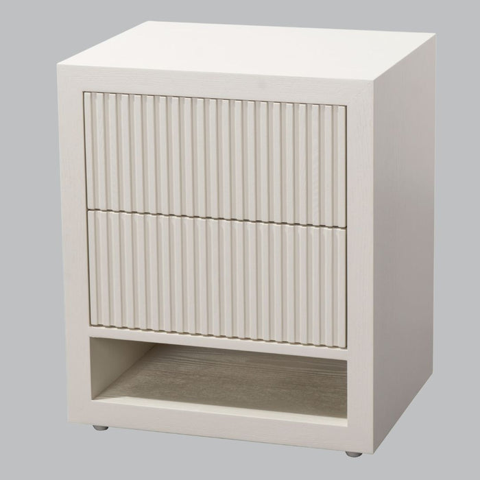 Grove White 2 Drawer Side Table