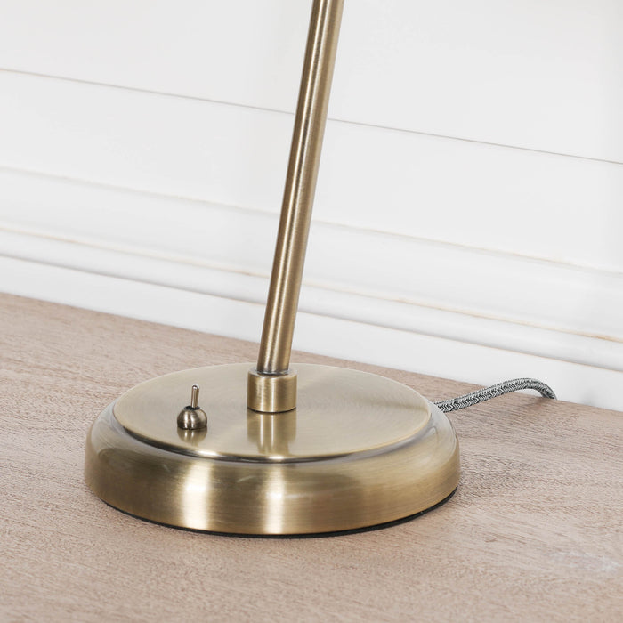 Industrial Style Satin Brass Metal Table Lamp with Shade