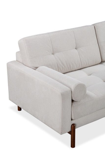 Candover Sofa | Neutral Textured Fabric with Wooden Legs