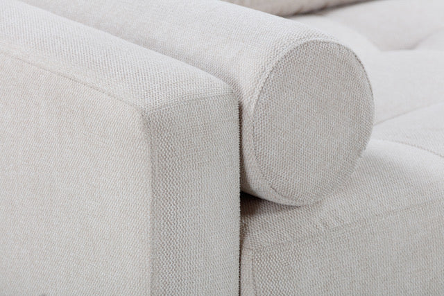 Candover Sofa | Neutral Textured Fabric with Wooden Legs