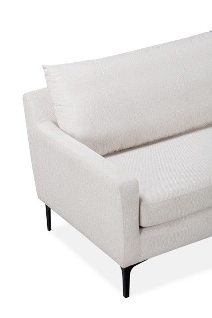 Himbleton Sofa | Neutral Textured Fabric with Powder Coated Steel Legs