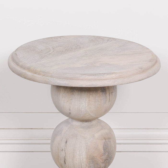 Blanchie Wooden Stacked Ball Side Occasional Table