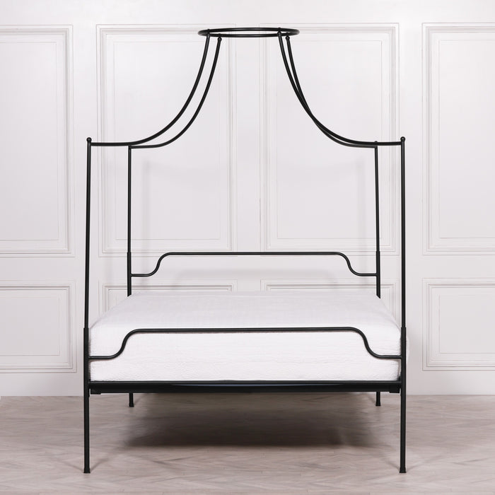 Black Iron 4'6" Double Size Poster Bed Frame