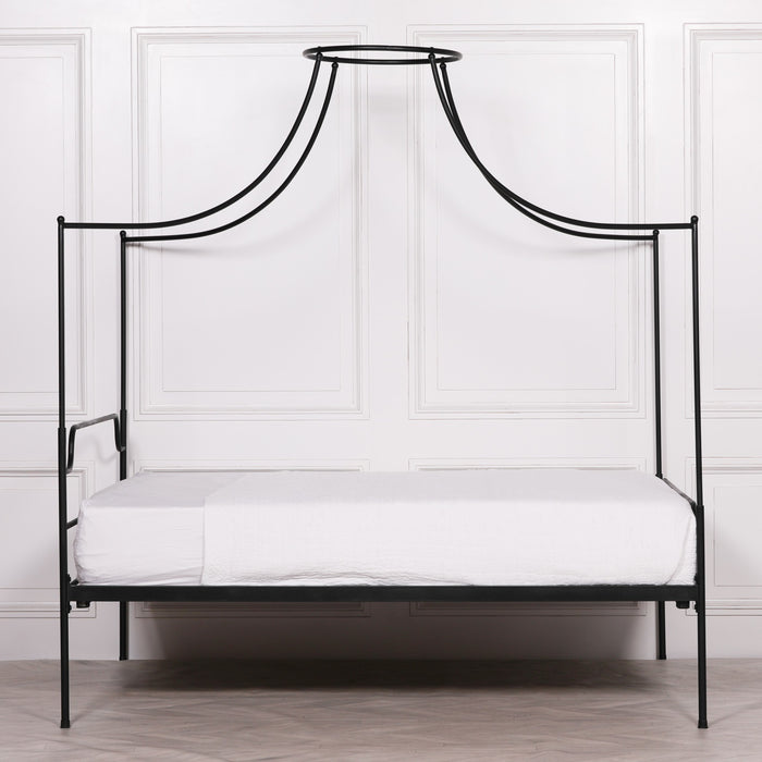 Black Iron 4'6" Double Size Poster Bed Frame