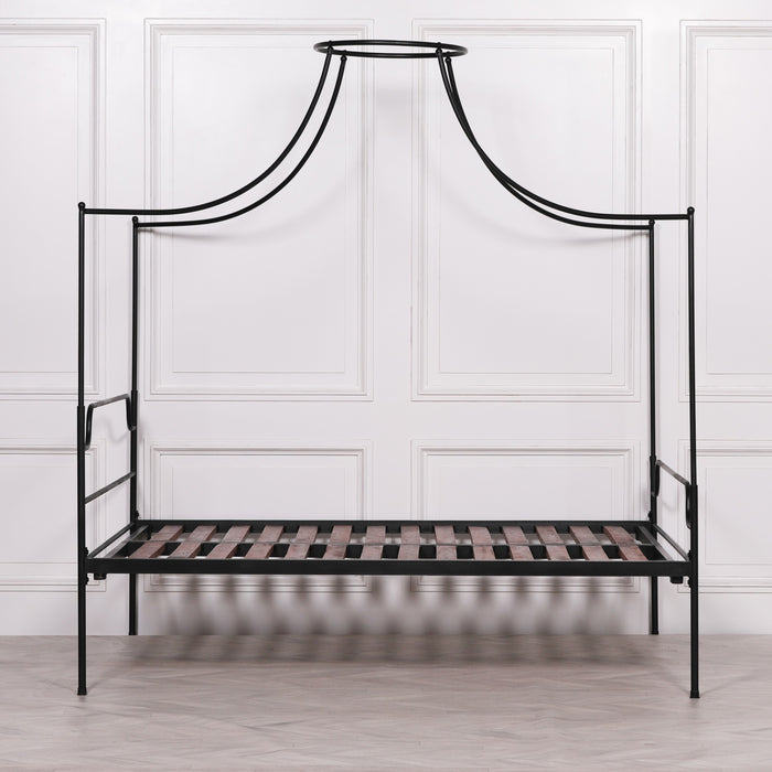 Black Iron 4'6" Double Size Poster Bed Frame