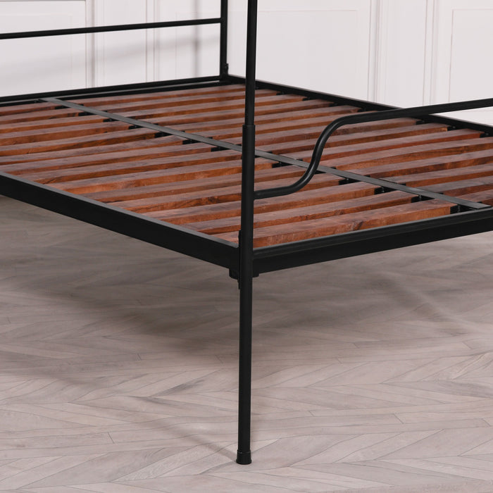 Black Iron 4'6" Double Size Poster Bed Frame