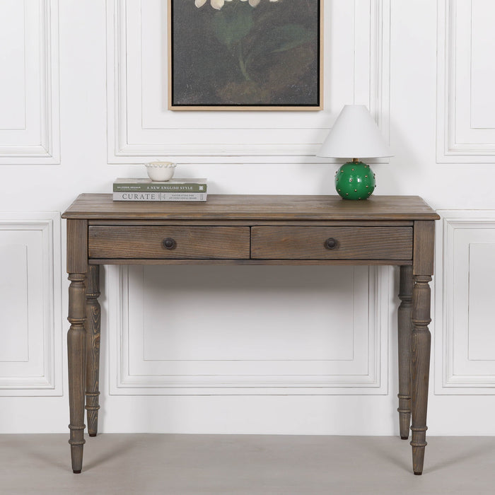 Rustic Pine Writing Desk Console
