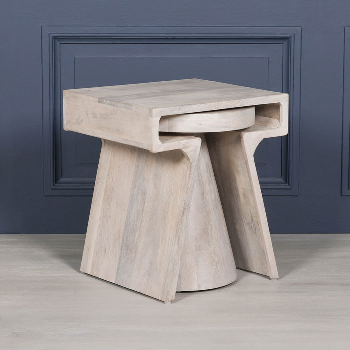 Blanchie Wooden Nesting Side Occasional Tables