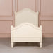 Aged Mahogany Wood Ivory Single Bed Frame - Modern Home Interiors