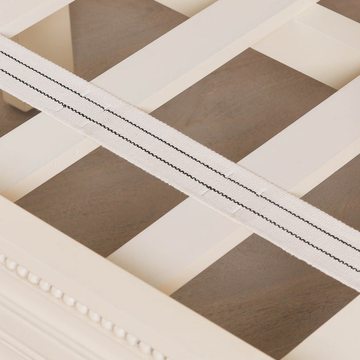 Aged Mahogany Wood Ivory Single Bed Frame - Modern Home Interiors