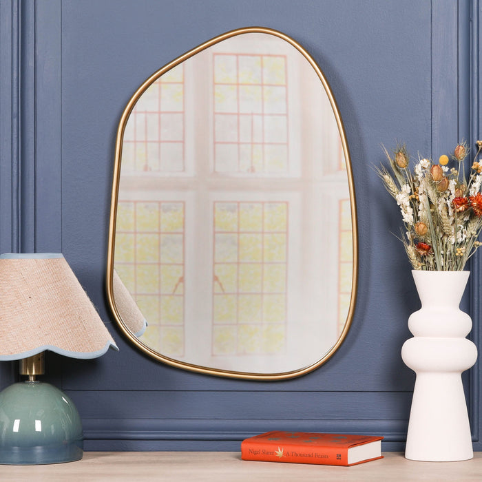 Gold Framed Asymmetrical Wall Mirror