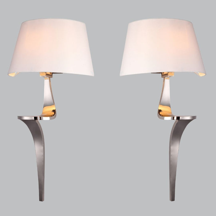 Nero Pair of Nickel Wall Lamps