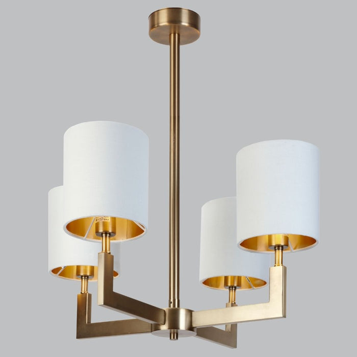 Nico 4 Arm Antique Brass Finish Chandelier