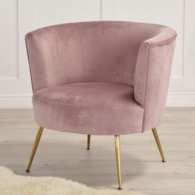 Phoebe Chair Mauve Velvet with Gold Legs