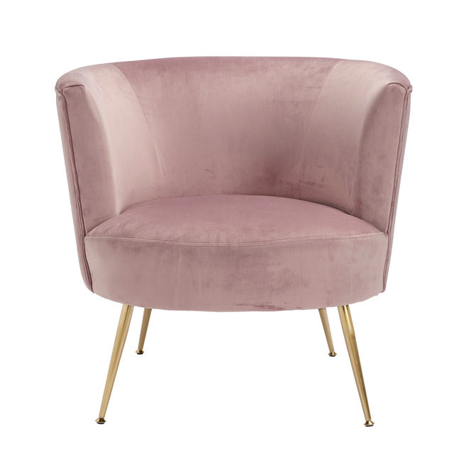 Phoebe Chair Mauve Velvet with Gold Legs