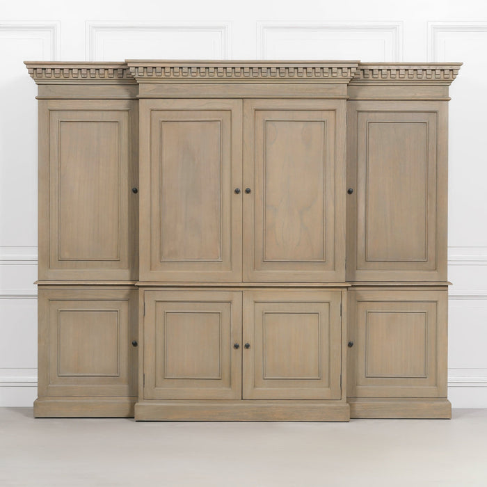 Large Wooden Triple Breakfront TV Cabinet - Modern Home Interiors