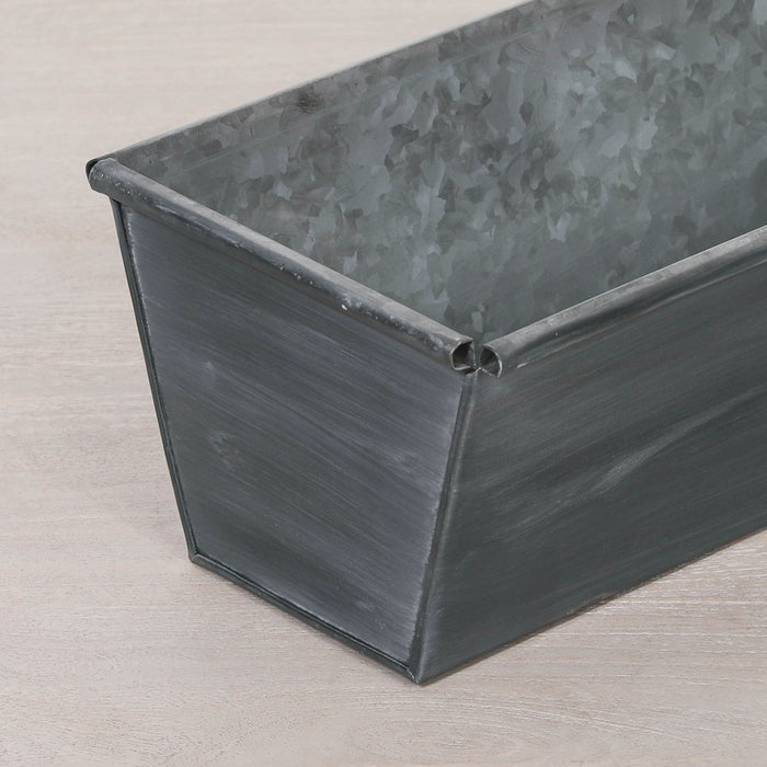Roll Top Weathered Iron Style Metal Planter - Available in 8 Sizes