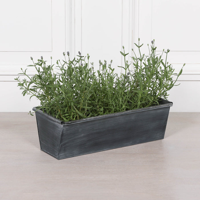 Roll Top Weathered Iron Style Metal Planter - Available in 8 Sizes