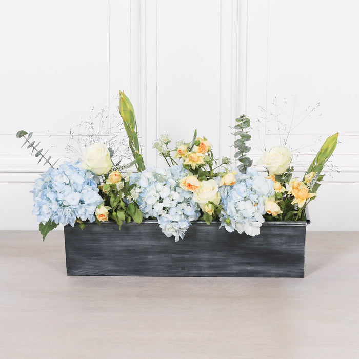 Roll Top Weathered Iron Style Metal Planter - Available in 8 Sizes