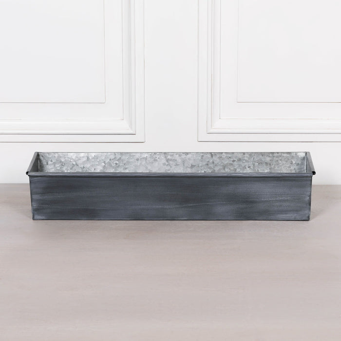 Roll Top Weathered Iron Style Metal Planter - Available in 8 Sizes