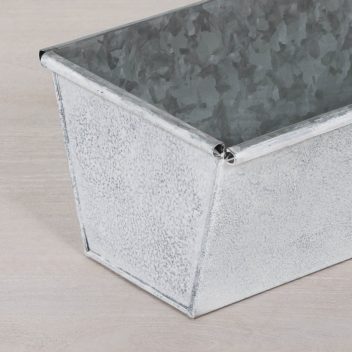 Roll Top White Wash Metal Planter - Available in 8 Sizes