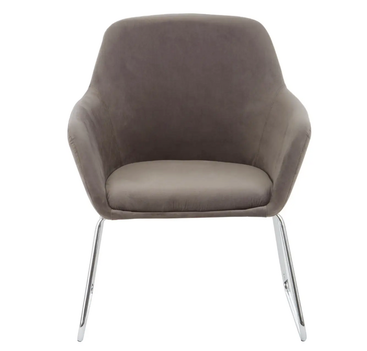 Scandi Grey Occasional Chair with Chrome Legs