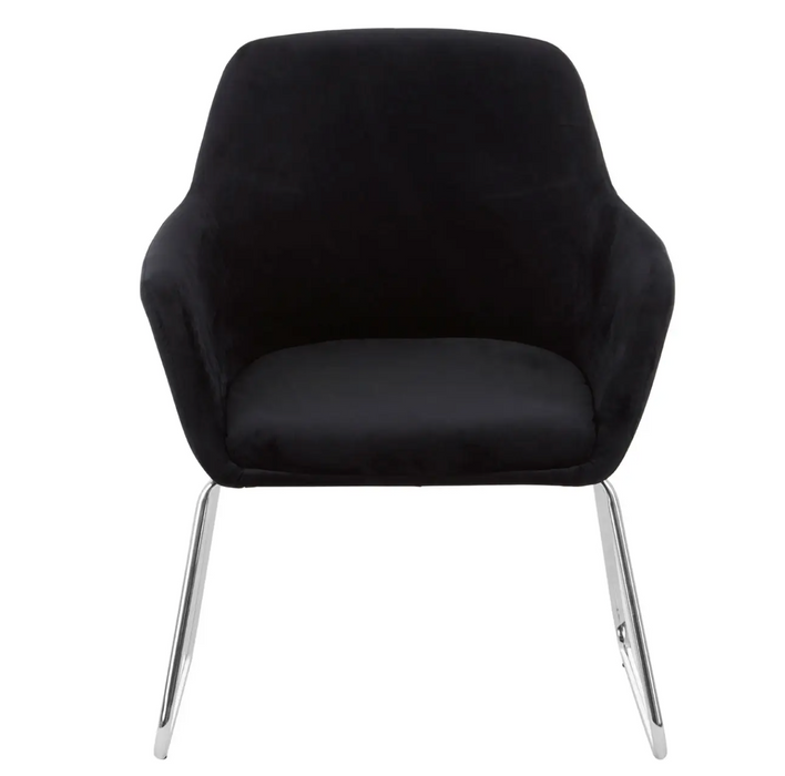 Scandi Black Occasional Chair with Chrome Legs