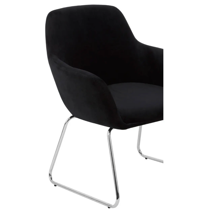 Scandi Black Occasional Chair with Chrome Legs