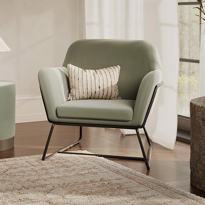 Charles Sage Green Velvet Armchair