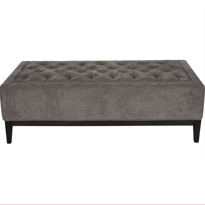 Theodore Buttoned XL Ottoman in Warm Grey Fabric 140x76cm