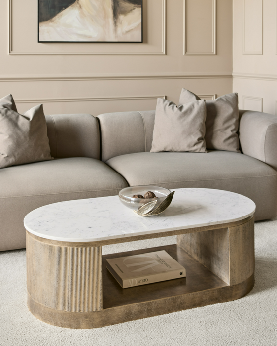 Belvedere Aged Gold Storage Coffee Table