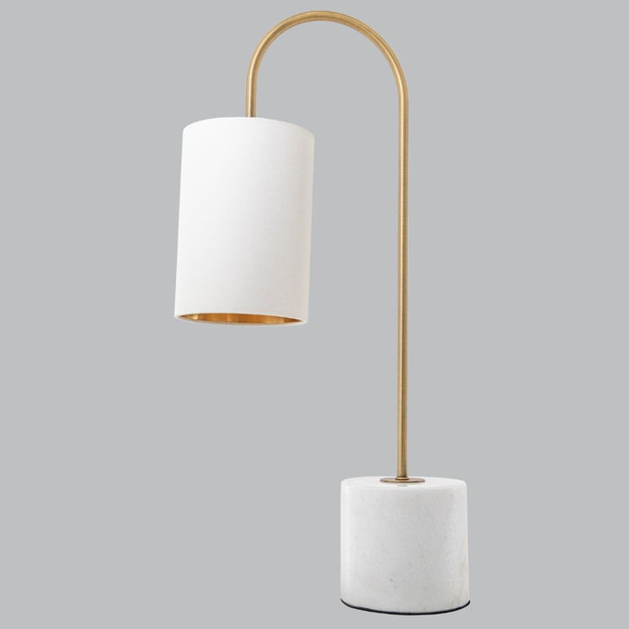 Tide White Marble and Brass Table Lamp