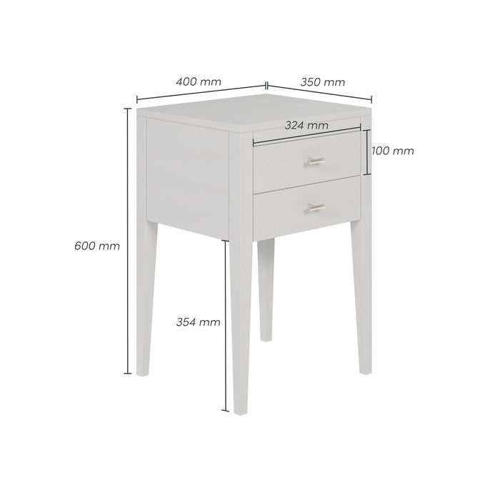 Radford Bedside | Grey 2 Drawer