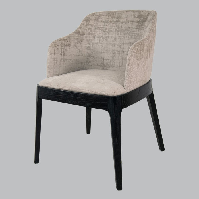 Ulric Mushroom Velvet Texture Chair with Black Legs