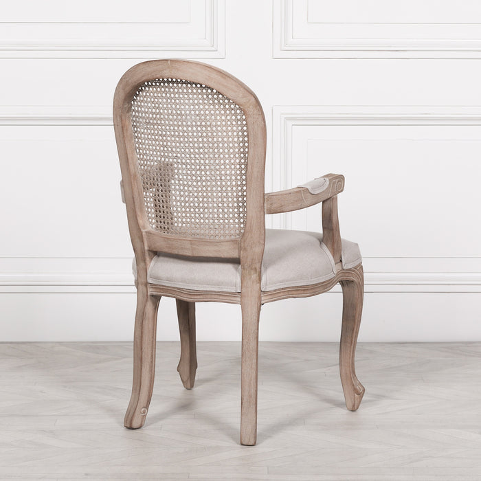 Wooden Carver Louis Upholstered Dining Arm Chair