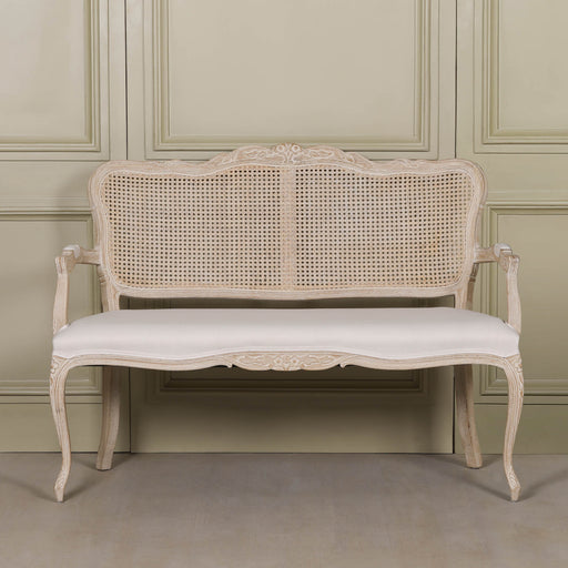 Wooden Louis Upholstered 2 Seater Settee - Modern Home Interiors