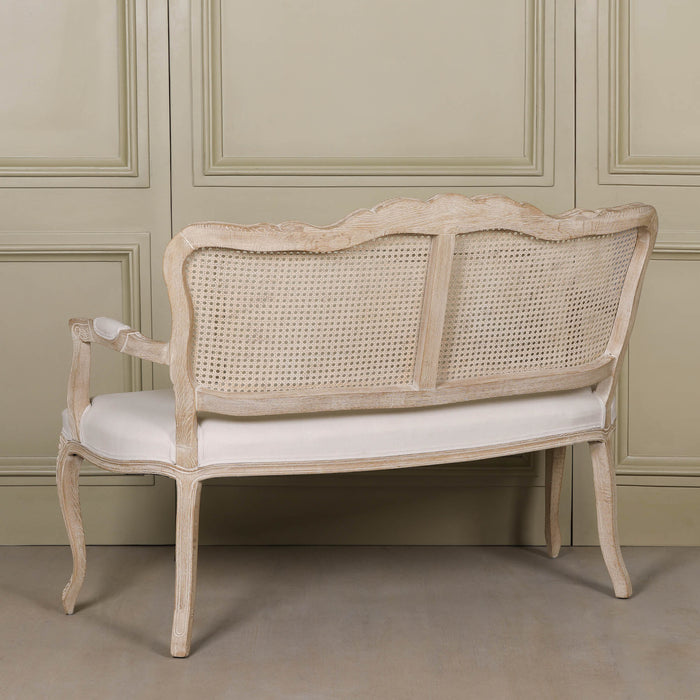 Wooden Louis Upholstered 2 Seater Settee