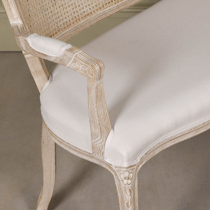 Wooden Louis Upholstered 2 Seater Settee