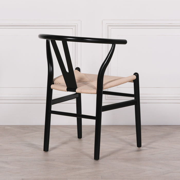 Wishbone Black Painted Wooden Dining Chair