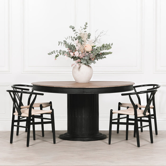 Wishbone Black Painted Wooden Dining Chair