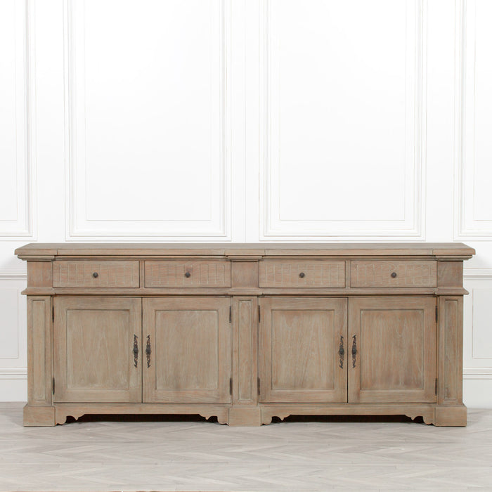 Rustic Classical White Cedar Wooden Sideboard 232cm