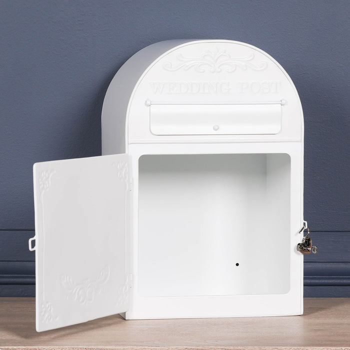 White Wedding Post Letter Box