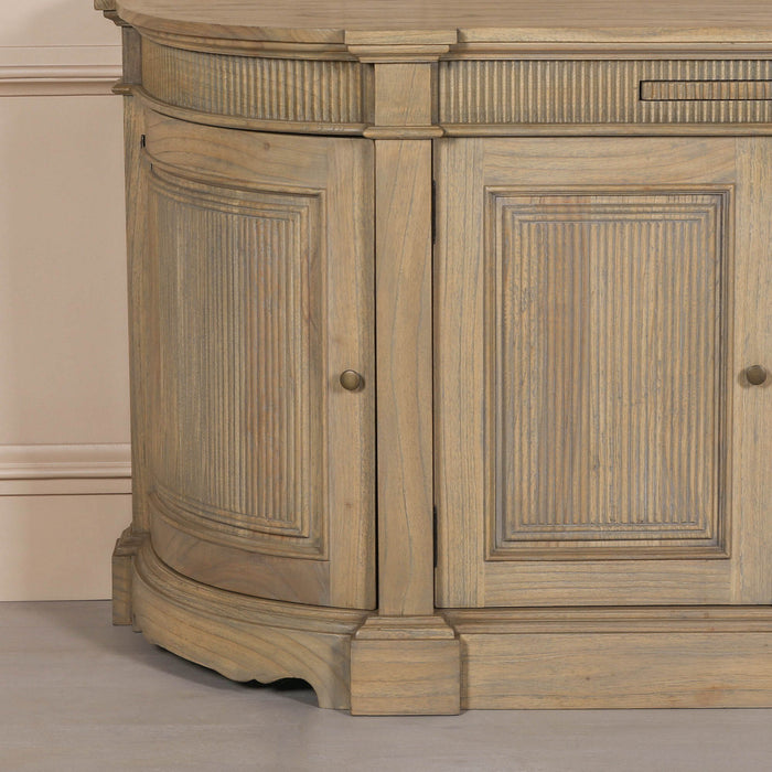 Rustic Wooden Fluted Buffet Sideboard