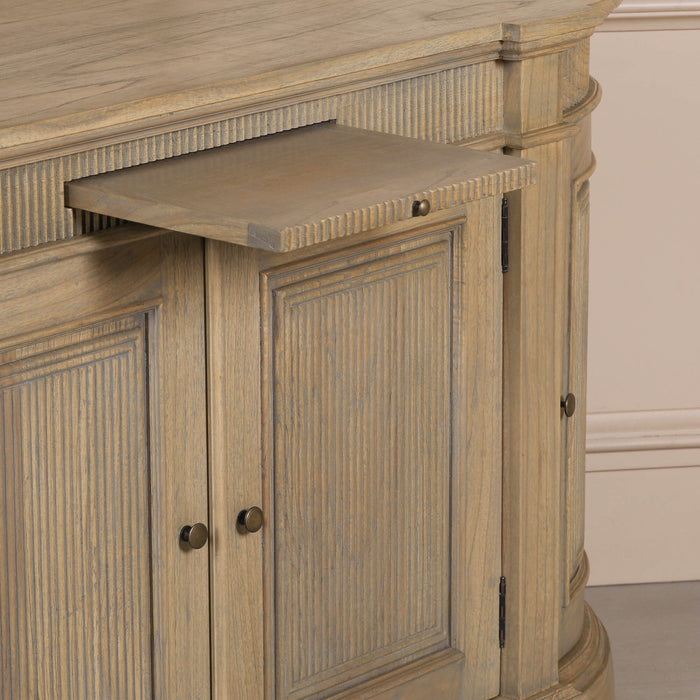 Rustic Wooden Fluted Buffet Sideboard