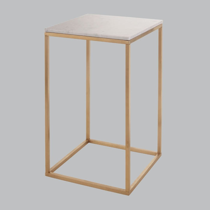 Yarrow Marble and Gold Side Table