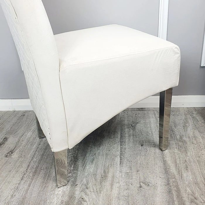 Emma Lion Knocker Soft Velvet Dining Chair - Cream Velvet