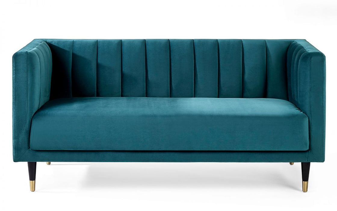 Salma Scalloped Back 2 Seater  - Teal