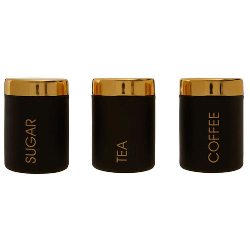 Liberty Black Enamel Set of 3 Canisters - Modern Home Interiors